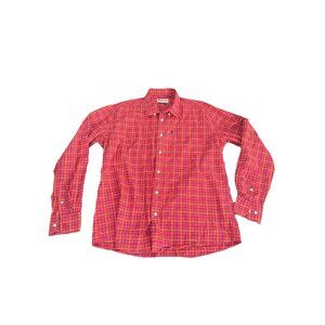 Barbour Malcolm Tailored Fit  Mens Plus Size Large Button Down in Red